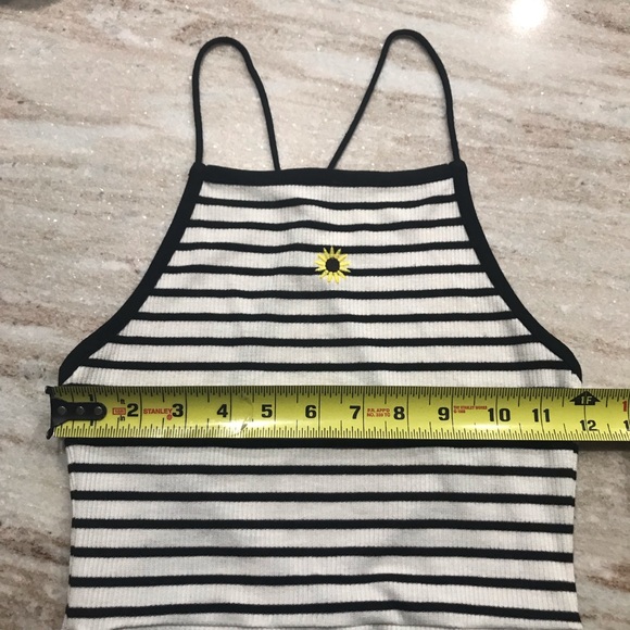 Topshop Striped Motif Mini Dress - size 2 - Picture 4 of 6